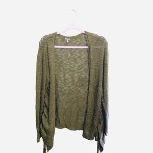 Charlotte Russe Juniors Size XL Green Acrylic Sweater Cardigan